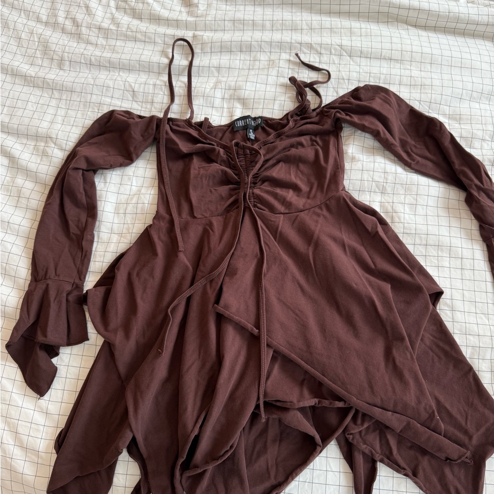 Dolls Kill Brown Off-Shoulder Dress